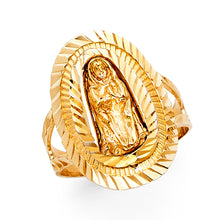 Ioka Jewelry - 14K Tri Color Solid Gold Our Lady of Guadalupe Religious Ring