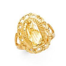 Ioka Jewelry - 14K Tri Color Solid Gold Our Lady of Guadalupe Religious Ring
