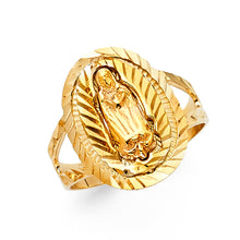 Ioka Jewelry - 14K Yellow Solid Gold Our Lady of Guadalupe Religious Ring