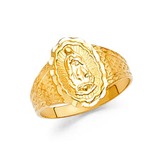 Ioka Jewelry - 14K Yellow Solid Gold Our Lady of Guadalupe Religious Ring