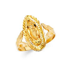 Ioka Jewelry - 14K Yellow Solid Gold Our Lady of Guadalupe Religious Ring