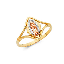 Ioka Jewelry - 14K Tri Color Solid Gold Our Lady of Guadalupe Religious Ring