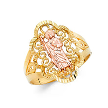 Ioka Jewelry - 14K Two Tone Solid Gold Shepard Religious Ring