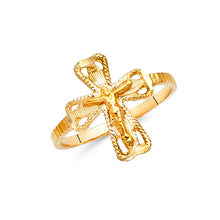 Ioka Jewelry - 14K Yellow Solid Gold Crucifix Ring