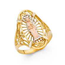 Ioka Jewelry - 14K Tri Color Solid Gold Santa Muerte Grim Reaper Fancy Ring