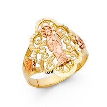 Ioka Jewelry - 14K Two Tone Solid Gold Santa Muerte Grim Reaper Fancy Ring