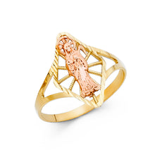Ioka Jewelry - 14K Two Tone Solid Gold Santa Muerte Grim Reaper Fancy Ring