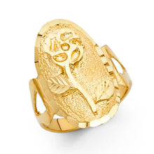 Ioka Jewelry - 14K Yellow Solid Gold Flower Fancy Ring