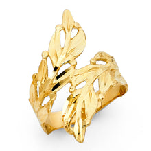 Ioka Jewelry - 14K Yellow Solid Gold Laurel Fancy Ring