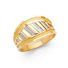 Ioka Jewelry - 14K Two Tone Solid Gold Fancy Fashion Ring