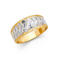 Ioka Jewelry - 14K Two Tone Solid Gold Fancy Fashion Ring