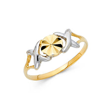 Ioka Jewelry - 14K Two Tone Solid Gold Fancy XO Ring