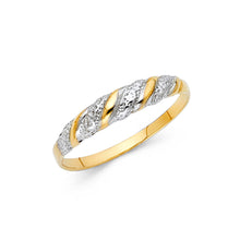 Ioka Jewelry - 14K Two Tone Solid Gold Fancy Ring
