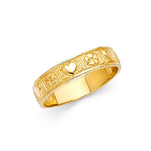 Ioka Jewelry - 14K Yellow Solid Gold Luck and Love Fancy Ring