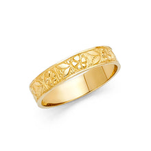 Ioka Jewelry - 14K Yellow Solid Gold Fancy Flower Ring