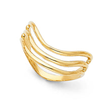 Ioka Jewelry - 14K Yellow Solid Gold Tri Semanario V Shaped Thumb Ring