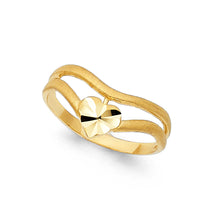 Ioka Jewelry - 14K Yellow Solid Gold Heart Thumb Ring