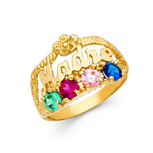 Ioka Jewelry - 14K Yellow Solid Gold Cubic Zirconia CZ Quad Stone Madre Ring