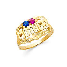 Ioka Jewelry - 14K Yellow Solid Gold Cubic Zirconia CZ Dual Stone Mothers Ring