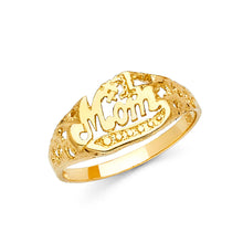 Ioka Jewelry - 14K Yellow Solid Gold #1 Mom Ring