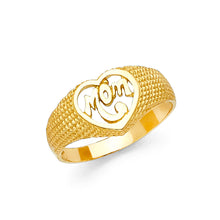 Ioka Jewelry - 14K Yellow Solid Gold Plain Mom Ring
