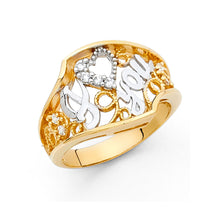 Ioka Jewelry - 14K Tri Color Solid Gold I Love You Ring
