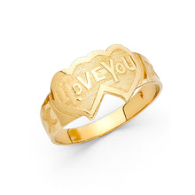 Ioka Jewelry - 14K Yellow Solid Gold I Love You Ring