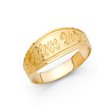 Ioka Jewelry - 14K Yellow Solid Gold I Love You Ring