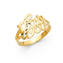 Ioka Jewelry - 14K Yellow Solid Gold I Love You Ring