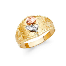Ioka Jewelry - 14K Tri Color Solid Gold Fancy Flower Ring