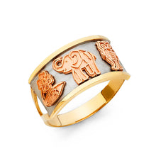 Ioka Jewelry - 14K Tri Color Solid Gold Lucky Symbol Ring