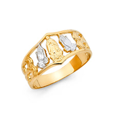 Ioka Jewelry - 14K Two Tone Solid Gold Religious Ring