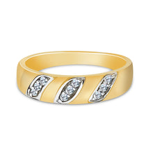 Ioka Jewelry - 14K Yellow Solid Gold Cubic Zirconia CZ Ring Men's Band