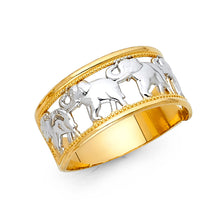 Ioka Jewelry - 14K Two Tone Solid Gold Lucky Elephant Ring