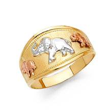 Ioka Jewelry - 14K Tri Color Solid Gold Lucky Elephant Ring