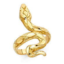 Ioka Jewelry - 14K Yellow Solid Gold Fancy Snake Ring