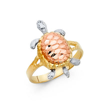 Ioka Jewelry - 14K Two Tone Solid Gold Fancy Turtle Ring