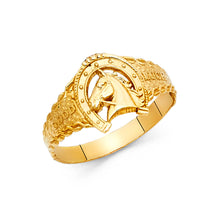 Ioka Jewelry - 14K Yellow Solid Gold Lucky Horseshoe Ring