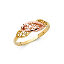 Ioka Jewelry - 14K Two Tone Solid Gold Fancy Ring