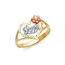Ioka Jewelry - 14K Tri Color Solid Gold Love Ring
