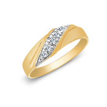 Ioka Jewelry - 14K Yellow Solid Gold Cubic Zirconia CZ Ring Men's Band