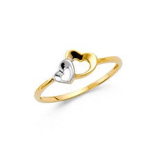 Ioka Jewelry - 14K Two Tone Solid Gold Double Fancy Ring