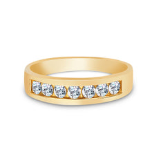Ioka Jewelry - 14K Yellow Solid Gold Cubic Zirconia CZ Ring Men's Band