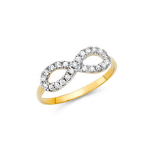 Ioka Jewelry - 14K Yellow Solid Gold Cubic Zirconia CZ Infinity Forever Ring