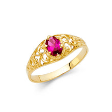 Ioka Jewelry - 14K Yellow Solid Gold Cubic Zirconia CZ Vintage Fancy Ring