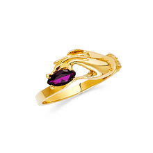 Ioka Jewelry - 14K Yellow Solid Gold Hand Cubic Zirconia CZ Fancy Ring