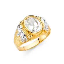 Ioka Jewelry - 14K Yellow Solid Gold Elephant with Cubic Zirconia CZ Lucky Ring