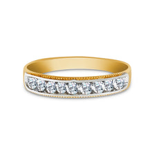 Ioka Jewelry - 14K Two Tone Solid Gold Cubic Zirconia CZ Ring Men's Band