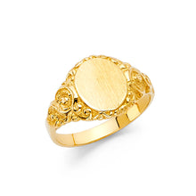 Ioka Jewelry - 14K Yellow Solid Gold Round Vintage Ring