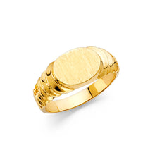 Ioka Jewelry - 14K Yellow Solid Gold Round Scaled Ring